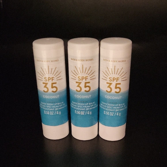 3pc Bath & Body Works SPF 35 Coconut Lip Balm - Picture 1 of 1
